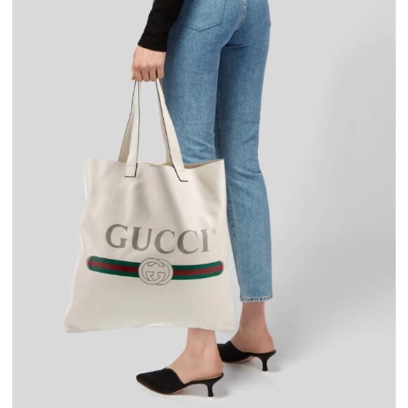 🔴 Gucci GG Vintage Logo Tote Bag - Off-White Leather - Picture 16 of 16